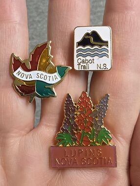 Trio of Nova Scotia, Canada Souvenir Lapel Pins